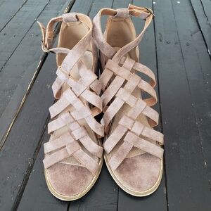 Mi.im Women's 7.5 Dusty Pink Strappy Heels Sandals Spring Summer Dressy Shoes